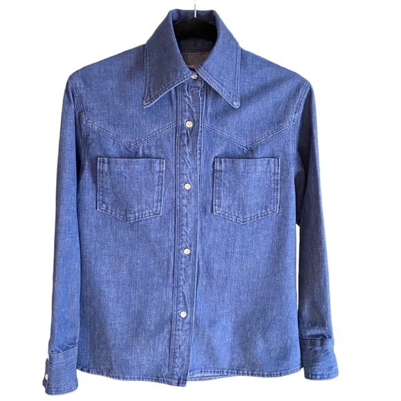 70’s Embroidered Jean Shirt/Jacket - Picture 4 of 16